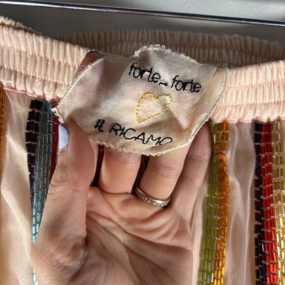 NWT Forte Forte Womens Beaded Sheer-Layered‎ Shorts Multicolor Size 00 - Picture 3 of 5